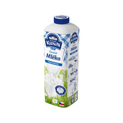 Čerstvé mléko Kunín polotučné 1   l